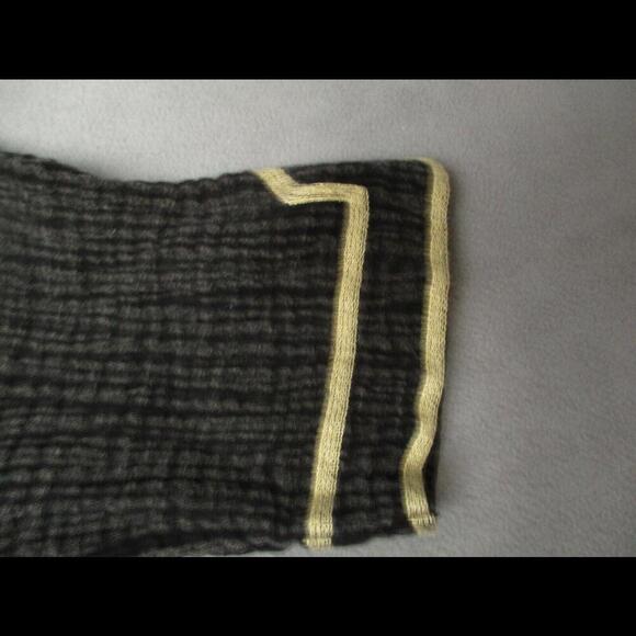 Soft Surroundings Sahara M black + Gold gauze collection short sleeve boho top - Picture 6 of 9